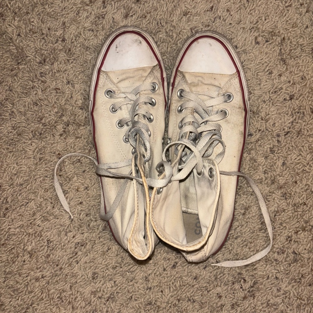 Converse Cream High-Top Sneakers